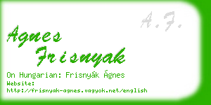 agnes frisnyak business card
